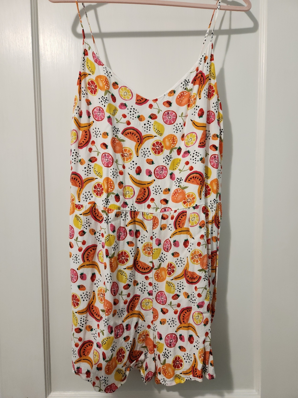 LOFT White Citrus Print Women's Shorts Romper